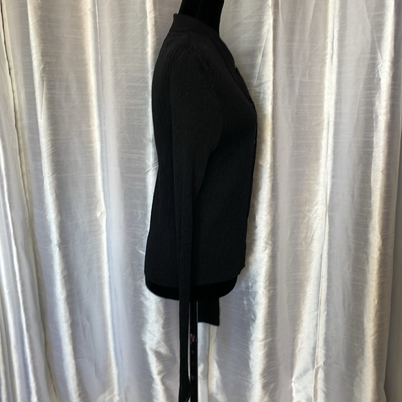 Asos Design Curve Women’s 18 Black Sheer Ribbed Button Up Collared Blouse - Picture 2 of 8